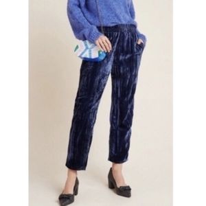 Anthropologie Blue Tina Jo Velvet Pants medium